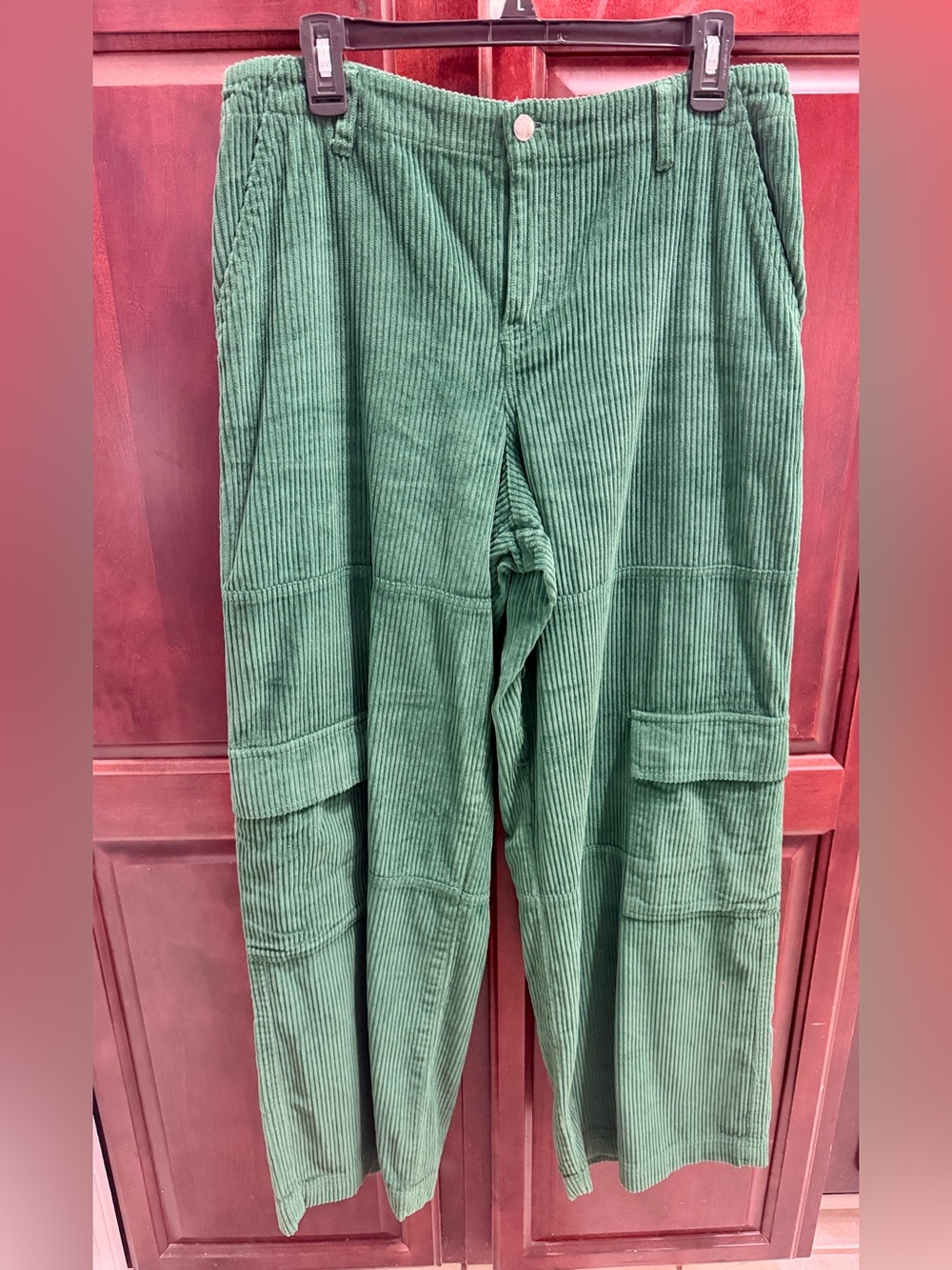 Unisex Empyre Green Corduroy Cargo Pants | Size Large | Wide Leg Streetwear